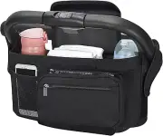 Universal Pram Organiser Bag Large Pram Stroller Organiser with Cup Holders and