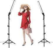 Heorryn Photography Studio LED Lighting Kit Bi-Color with 192PCS LED 3200-5500K Dimmable Video Light and 2M Adjustable Light Stand Tripod for YouTube Video Filming Portraits