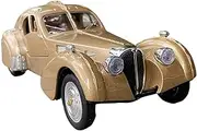 Scale Finished Model Car 1:28 for Bugatti Type 57SC Classic Car Alloy Car Model Diecasts Metal Retro Vehicles Simulation Collection Miniature Replica Car (Size : Yellow)