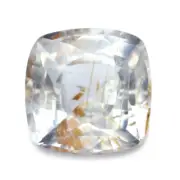 Certified 1.01ct Natural Unheated White Sapphire Madagascar 5.40 mm Cushion