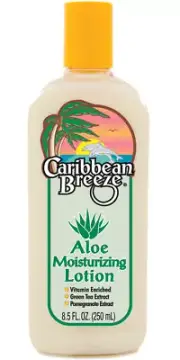Caribbean Breeze Aloe Moisturizing Lotiion Tan Bed Beach Sun SPF Zero 8.5oz.