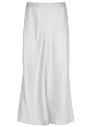 Vince Panelled Satin Midi Skirt - Silver - 8 (UK12 / M) 8 (UK12 / M)