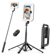 Selfie Ring Light with 72" Tripod Stand - Extendable Selfie Stick with Light