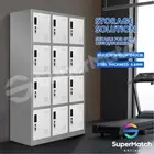 New Steel Locker Storage Cabinet Home Office School Gym 12 Doors Dark Grey&White