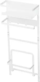 Yamazaki Industries 3309 Magnetic Storage Rack, Side Washing Machine, White, Approx. W 11.0 x D 4.3 x H 26.4 inches (28 x 11 x 67 cm), Plate, Laundry Rack, Laundry Storage