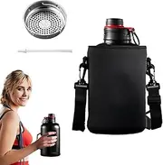 Portable Drinking Jug - Outdoor Camping Bottle | Double Wall Vacuum Insulation, 1500 ml, Metal Water Bottles with Water Bottle Carry Bag, Insulated Sports Bottle, Leak-proof Drinking Cup for D