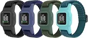 Elastic Bands Compatible with Garmin Vivofit Jr 3 Bands for Kids, Colorful Nylon Stretchy Loop Straps with Protective Case Adjustable Replacement Bands Accessories for Girls Boys