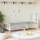 Kids Bed Frame White Single Solid Wood Pine