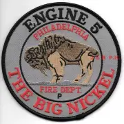 Philadelphia Engine - 5, PA "Big Nickel" (4.5" round size) fire patch
