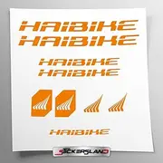 Sticker Set Compatible with Frame MTB Mountain Bike and Helmet | Decals Stickers for Bicycle Lettering Logos | Stickersland® - Haibik (Orange Matte)