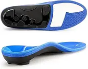 PCSsole Orthotic Arch Support Shoe Inserts Insoles for Flat Feet,Feet Pain,Plantar Fasciitis,Insoles for Men and Women Red, C-blue, Mens 9-9 1/2 | Womens 11-11 1/2(11.02 Inch)