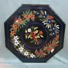 12" Stone Side Table Top Antique bird Design Inlay Work marble Coffee Table