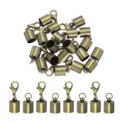 10Pcs Cord End Caps, 7.5mm End Caps Barrel Beads Kumihimo Iron (Bronze)