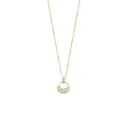 9kt Yellow Gold Cubic Zirconia Circle Necklace