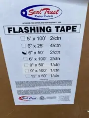 (2 Rolls) Seal Trust 6" x 50' Black EPDM Flashing Tape