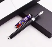 Duke Unique Fountain Pen with Colorful Pen Cap Medium Nib Ink Pen and Gift Box