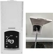 RV Exterior Shower Box, 1/2in RV Exterior Shower Box Inlet and Outlet Interface White for Caravan RV Boat Motorhome Without Shower Hose/Head