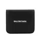 【Balenciaga 巴黎世家】經典Logo牛皮零錢袋壓釦短夾(黑色)/ 平行輸入
