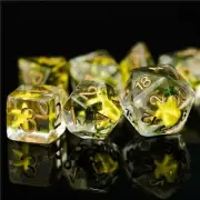 Yellow Starfish Dice 7-Dice Set Resin Dungeons and Dragons Dice