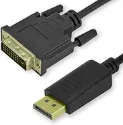OcioDual DisplayPort to DVI Cable Black Male M/M Display Port DP Connection Cable Adapter Converter Full HD 1080p for Laptop