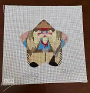 Hilary Buffalo Bill Cowboy Star Ornament Hand Painted Needlepoint Canvas 18 ct
