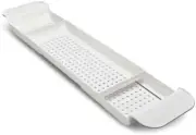 Expandable Bath Tray Caddy Bathroom Holder over Bath Tub Shelf Support Plastic