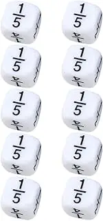 NAMOARLY 10PCS Fractional Dice Educational Tool Fun Mathematics Game Plaything for Friends for Indoor Parties and Learning Activities