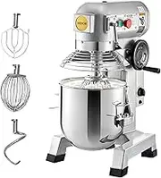 VEVOR Commercial Stand Mixer, 850W Heavy Duty Electric Food Mixer, 15Qt Stainless Steel Bowl with 3 Speeds Adjustable 113/184/341 RPM, Dough Hook Whisk Beater Included, Perfect for Bakery Pizzeria