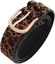 [Healeved] Women's Leopard Print Adjustable Faux Belt Animal Print Waistband with for Dresses and Jeans Durable Stylish Ladies Stretch Belt