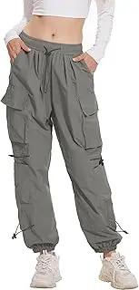 [TSMNZMU] Womens Cargo Pants Drawstring Elastic Waist Parachute Trousers Hiking Combat Pants Casual Dance Bottoms