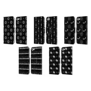 HAROULITA CELESTIAL BLACK AND WHITE LEATHER BOOK CASE FOR APPLE iPOD TOUCH MP3