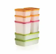Tuppeware NEW freezermate plus set of 8 fruit veggies soup stew jelly jam sauce