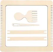 Weaving Set Loom for Kids Weaving Loom Hand-Knitted Machine DIY Woven Set with Two Small Frames, Comb & Needle, Wood for Kids/Adults/Beginners