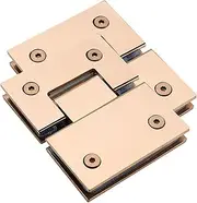Glass Door Hinge,Bathroom Clamp,Pivot Hinges,2 Pieces of 304 Stainless Steel Glass Door Hinge, 8K Rose Gold Glossy Mirror 180° Two-Way Bathroom Glass Clip, 8-12mm Frameless Shower Door Hinge