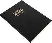 Tofficu 2025 Appointment Book Planner, A4 Daily Planner 365 Day Diary Soft Cover Academic Calendar Notebook Time Management Manual For Office School Black