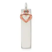 Sterling Silver & Rose-Tone Bar Heart Charm