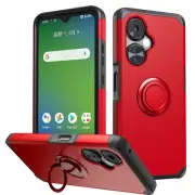 For OnePlus Nord N30 5G Tough Strong Hybrid With Ring Stand Case Cover - Red