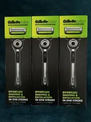 3 x Gillette Labs with Exfoliating Bar Razor for Men New & Sealed