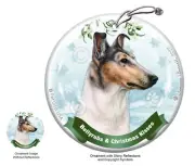 Collie Smooth Bellyrubs and Christmas Kisses Holiday Ornament