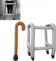 Auto-Plaza Inflatable Walking Stick & Zimmer Frame Blow up Toy Novelty Gag Jo...