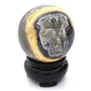 50mm Bumblebee Jasper 163g Natural Crystal Sphere Ball Gemstone, Inc Stand