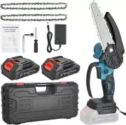 Mini Chainsaw Cordless, 6inch Electric Chainsaw Cordless with 2PCS Rechargeable