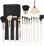 Z'OREYA Makeup Brushes Set,15pcs Rose Gold Luxury and Fashion Makeup Brushes,Professional Premium Synthetic Foundation Powder Concealers Eye Shadows Makeup brushes Set with Perfect Vegan Leather Bag