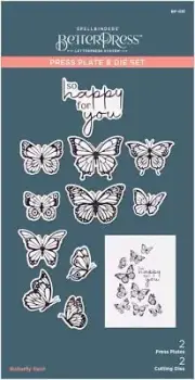 Spellbinders Butterfly Swirl BetterPress Letterpress Press Plates, Metal