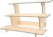 SOPOTUTU Wooden Display Stand 3-tier Ring Earring Jewelry Display Stand Wood Cupcake Stand Display Rack Craft Showing Organizer Tray For Retail Display Vendors Wood Riser