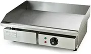 [thermomate] Commercial Electric Griddle, 2400W Stainless Steel 55x35cm Countertop