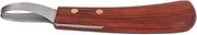 Stainless Steel Hoof Knife Loop Blade, Non Slip Right Handed Knife, Hoof Knife with Wooden Handle, Oval Hoof Shears, Sharp Hoof Knife for Cutting Horses Donkeys