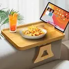 Wooden Sofa Tray Table Clip on Side for Wide Couches Armrest Table