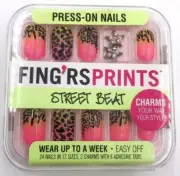 Fing'rs Prints Street Beat Press On Nails 3104 Neon Knotty Girl Pre Glued
