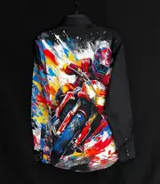 Robert Graham KNIGHTSBRIDGE Mototcross Embroidered Small $348 NWT FREESHIP!